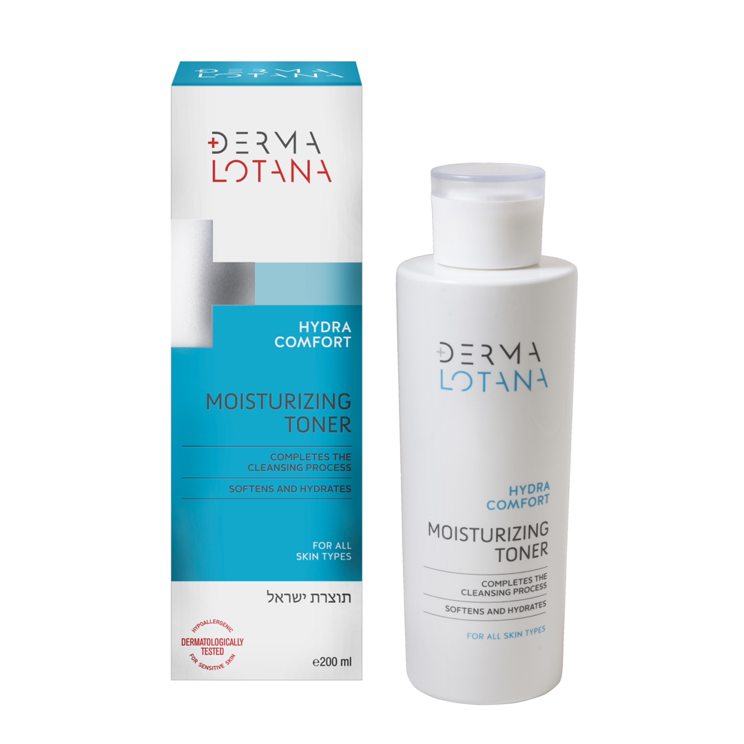 Derma Lotana moisturizing toner bottle and packaging on a white background