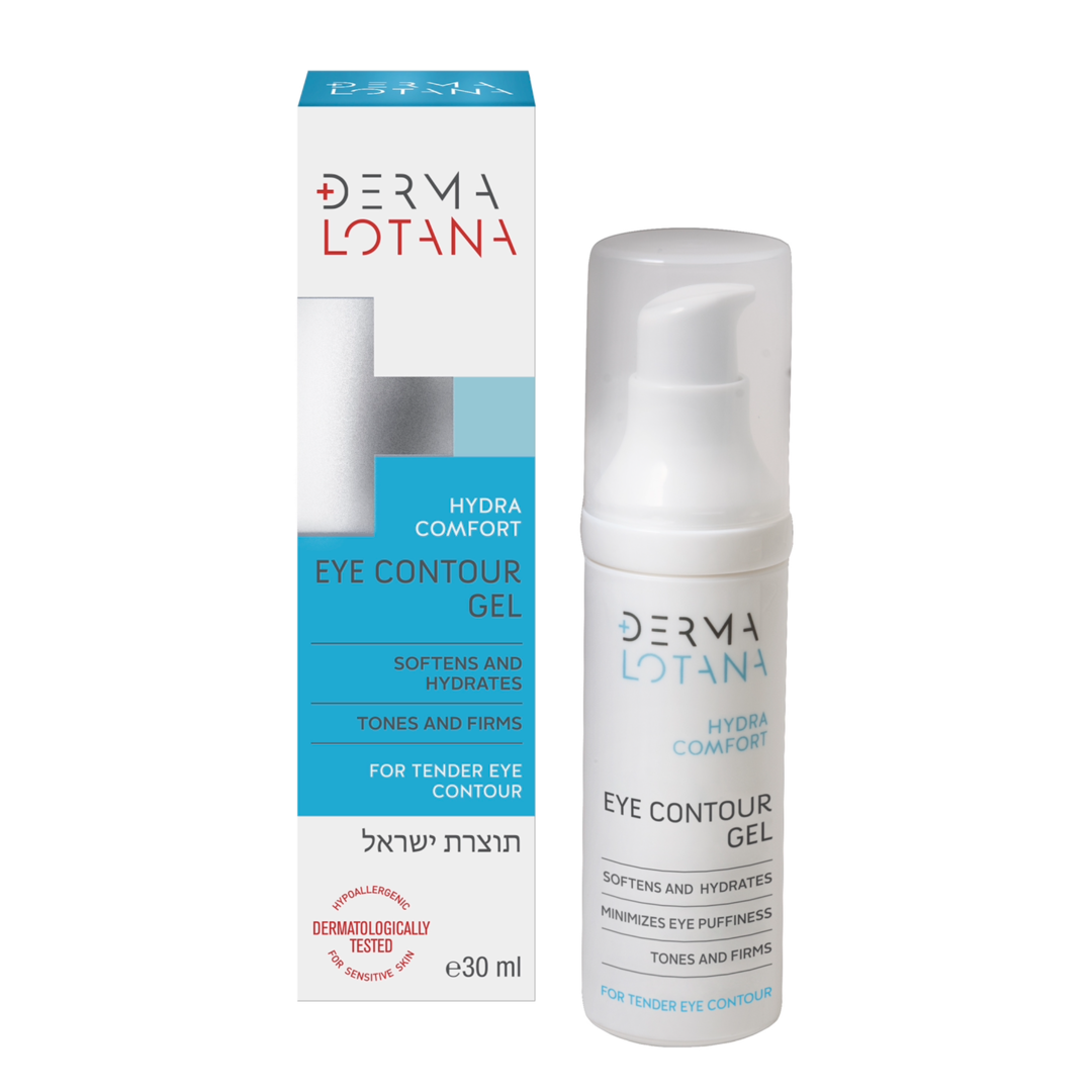 Derma Lotana eye contour gel with packaging on a white background