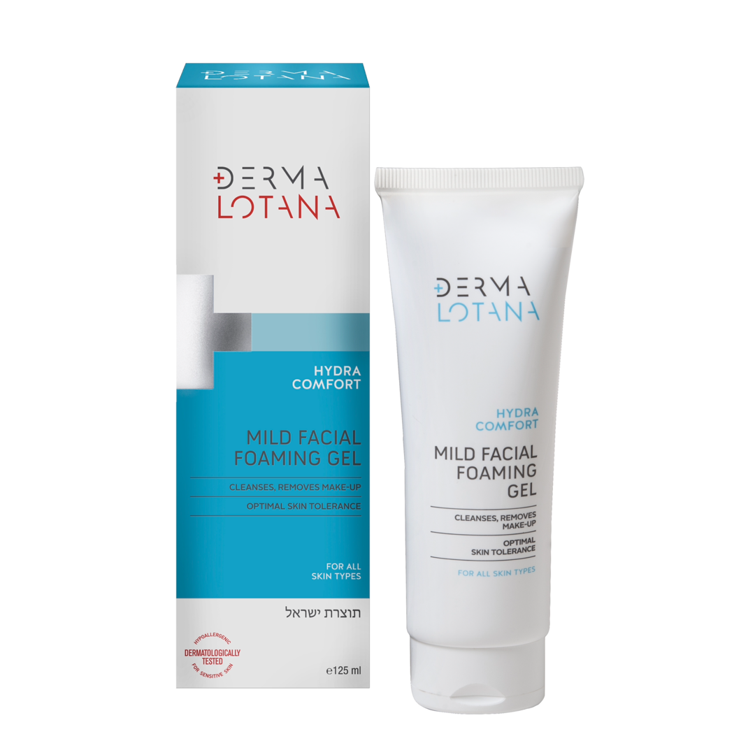 Derma Lotana Mild Facial Foaming Gel with packaging on a white background