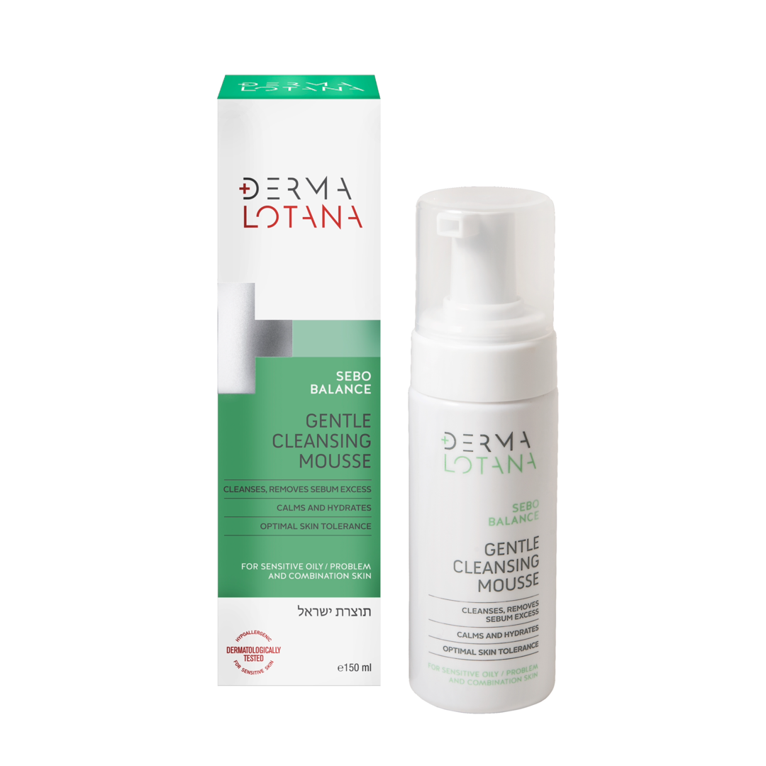 Derma Lotana Gentle Cleansing Mousse with packaging on a white background